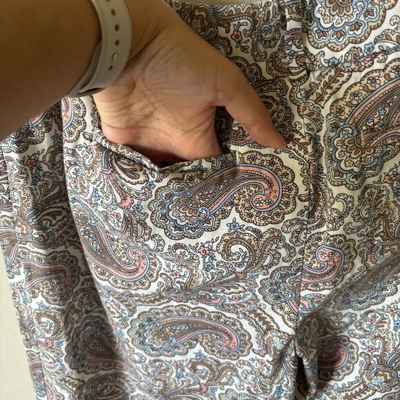 Talbots The Perfect Crop Paisley Pattern Ankle Length Pants Women's Petite 4P - Picture 7 of 10